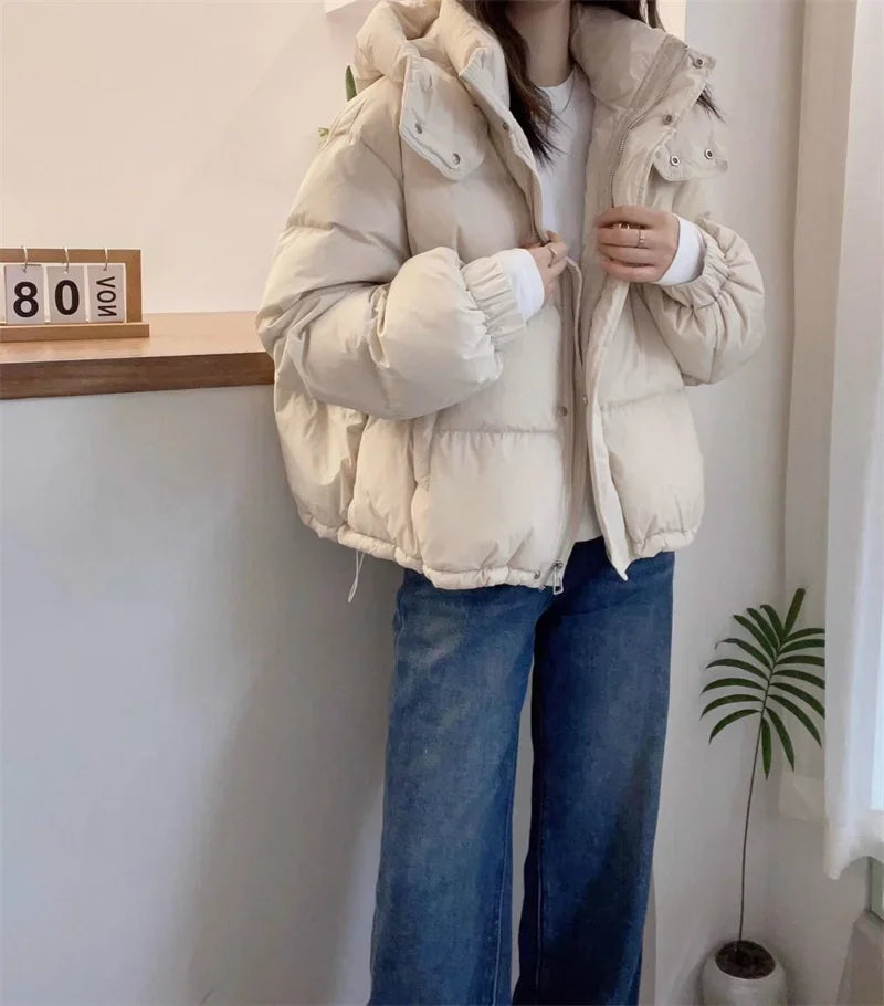 Women's Korean Style Hooded Parka Jacket