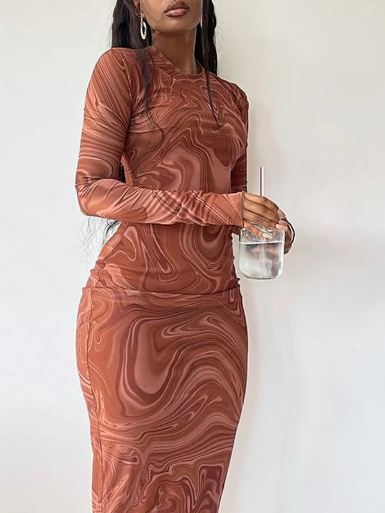 Elegant Long Sleeve Bodycon Dress