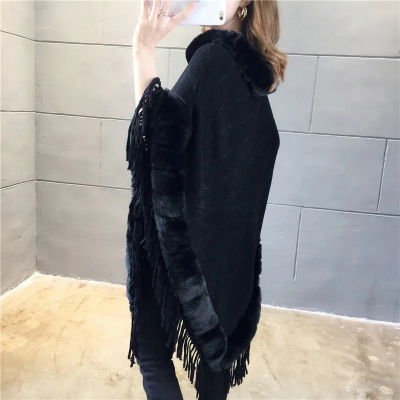 Autumn Winter Imitation Rabbit Fur Women's Coat