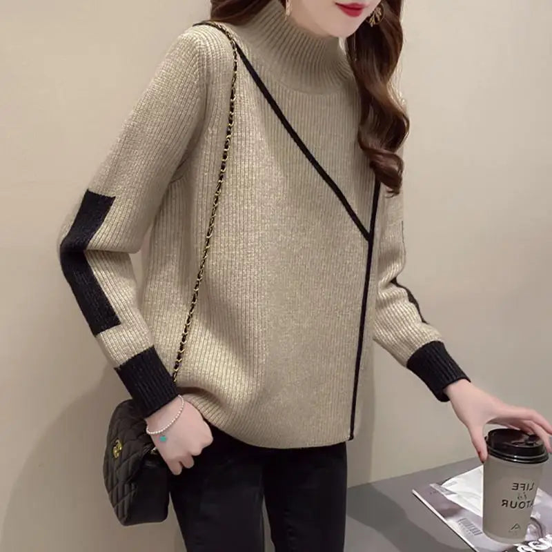 Thickened Half High Collar Sweater