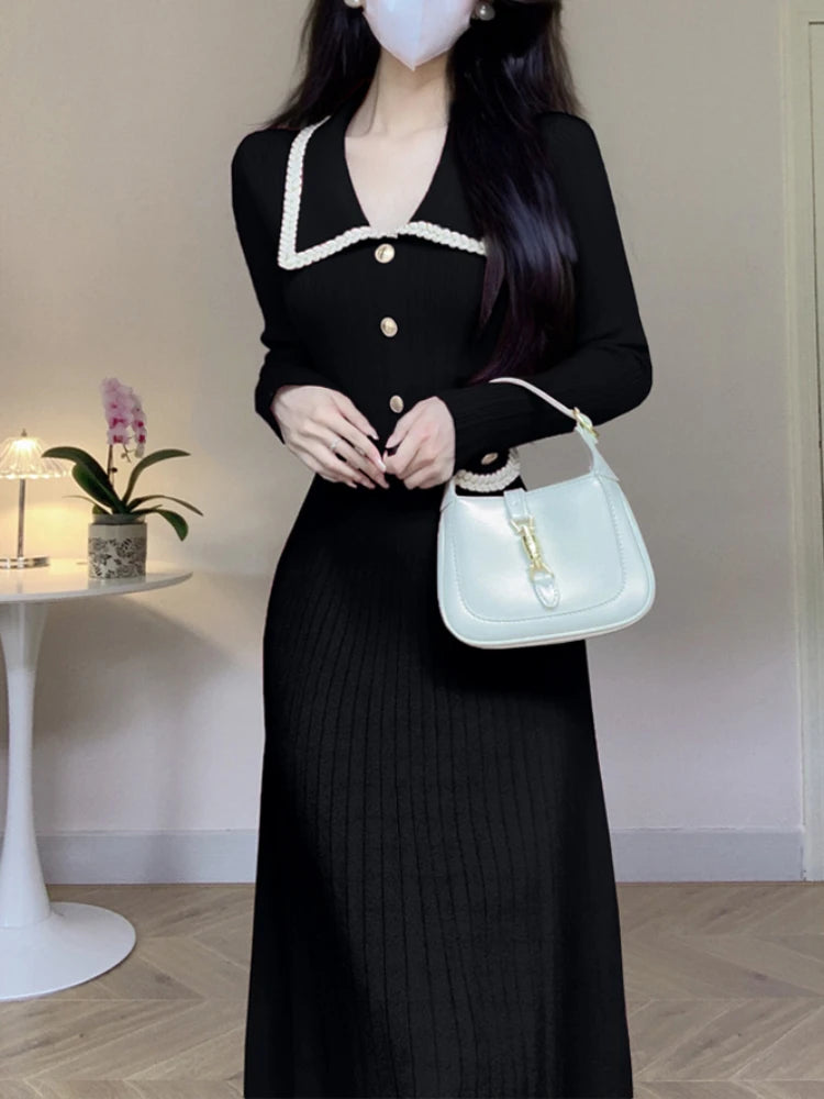 Elegant A-Line Knitted Dress for Women | Alfadarling