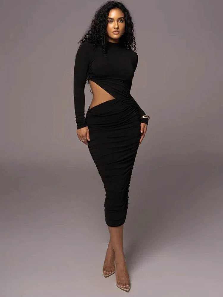 Sexy Club Hollow Out Bodycon Dress