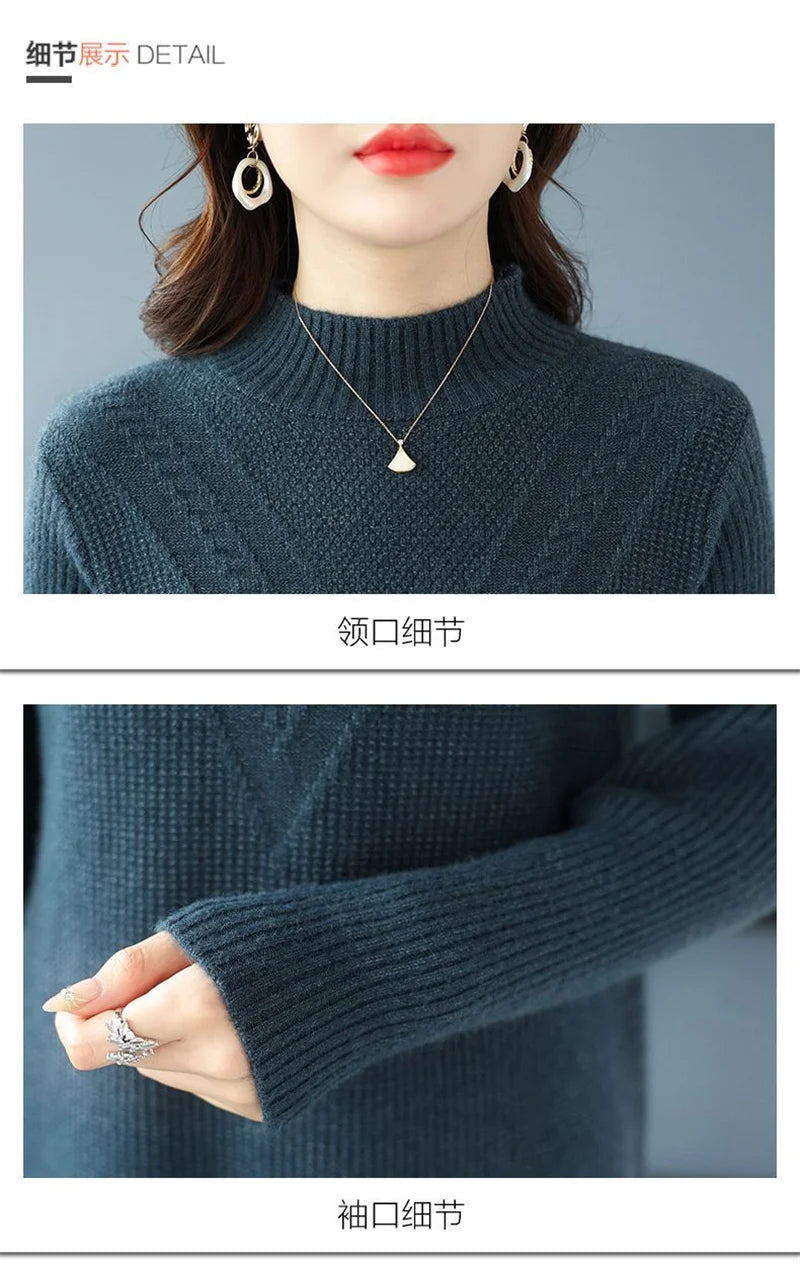 Large Size Women's Autumn Winter High-End Wool Sweater