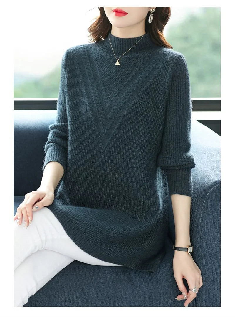 Large Size Women's Autumn Winter High-End Wool Sweater