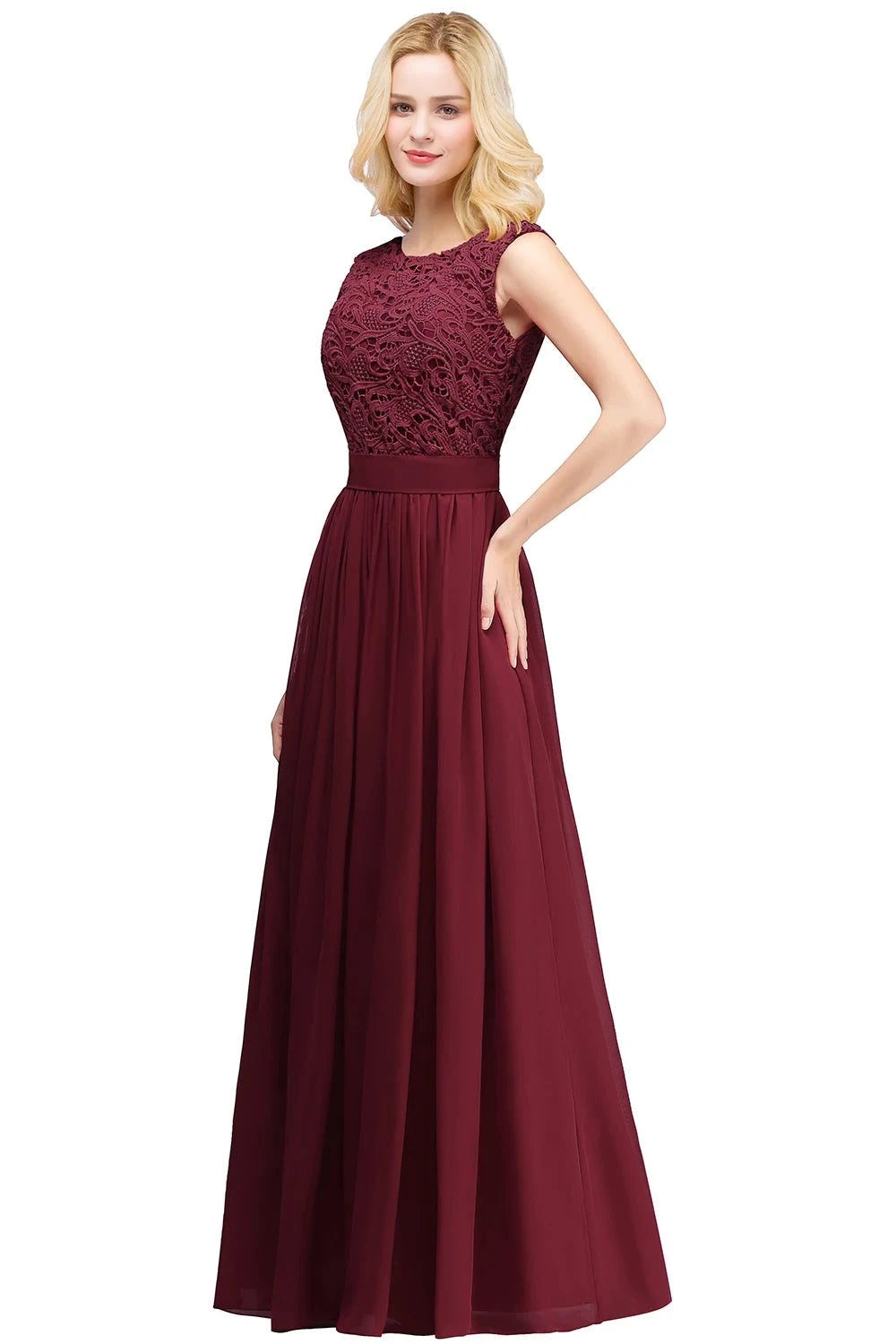 Elegant Lace Chiffon Evening Dress