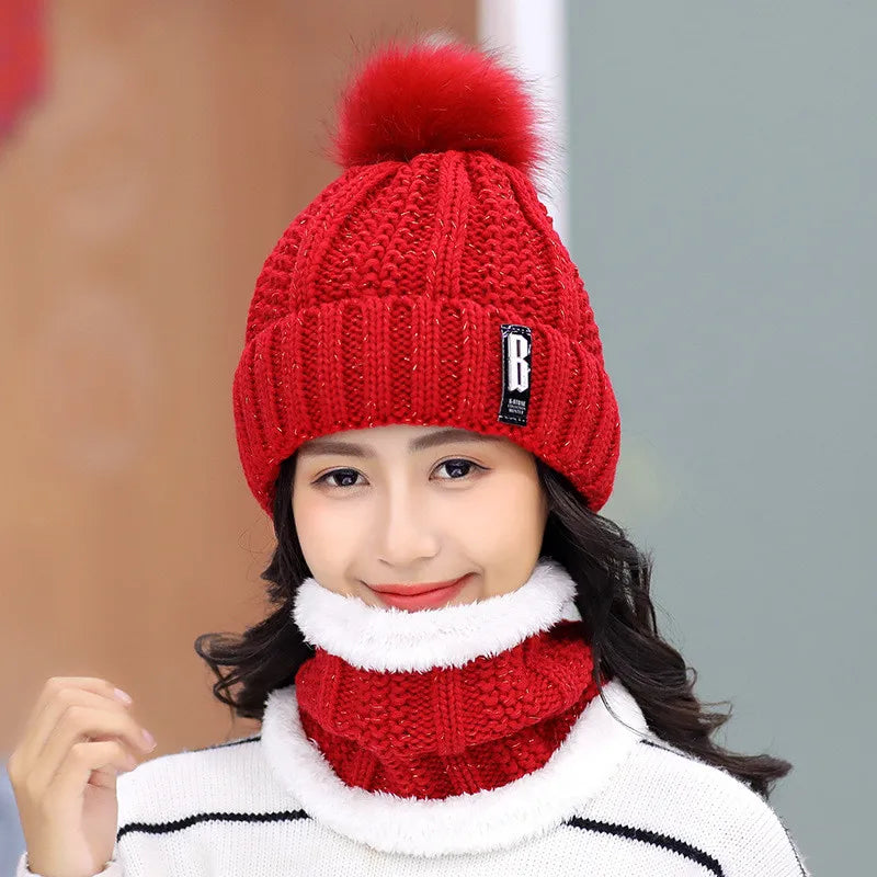 Brand Winter Knitted Scarf & Hat Set