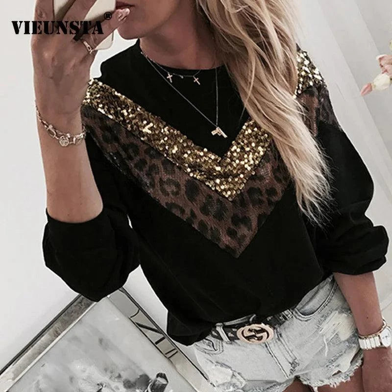 Kawaii Leopard Lips Beaded Hoodie