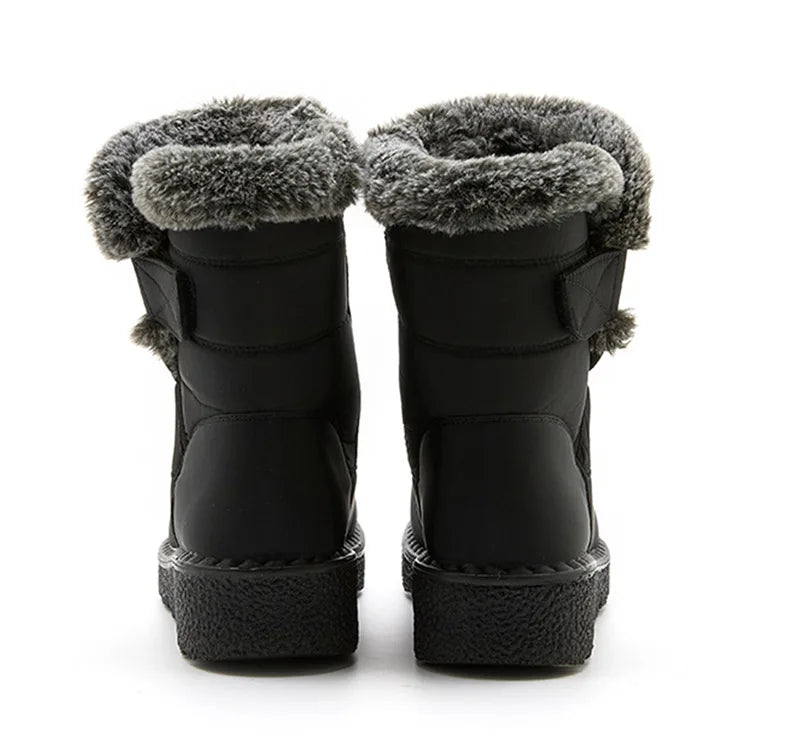 Trendy Waterproof Ankle Boots with Fur for Women