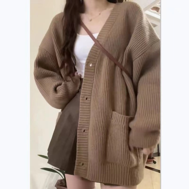 Autumn Winter Women’s V-Neck Loose Cardigan