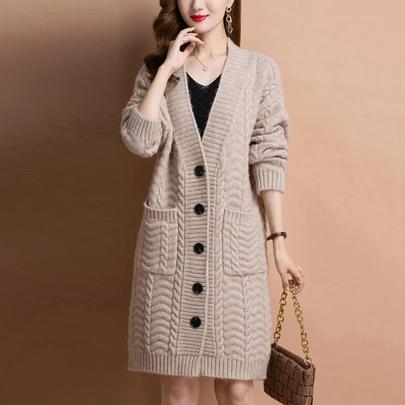 Stylish V-Neck Knitted Sweater Cardigan for Women | Alfadarling