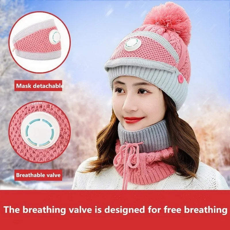 Brand Winter Knitted Scarf & Hat Set