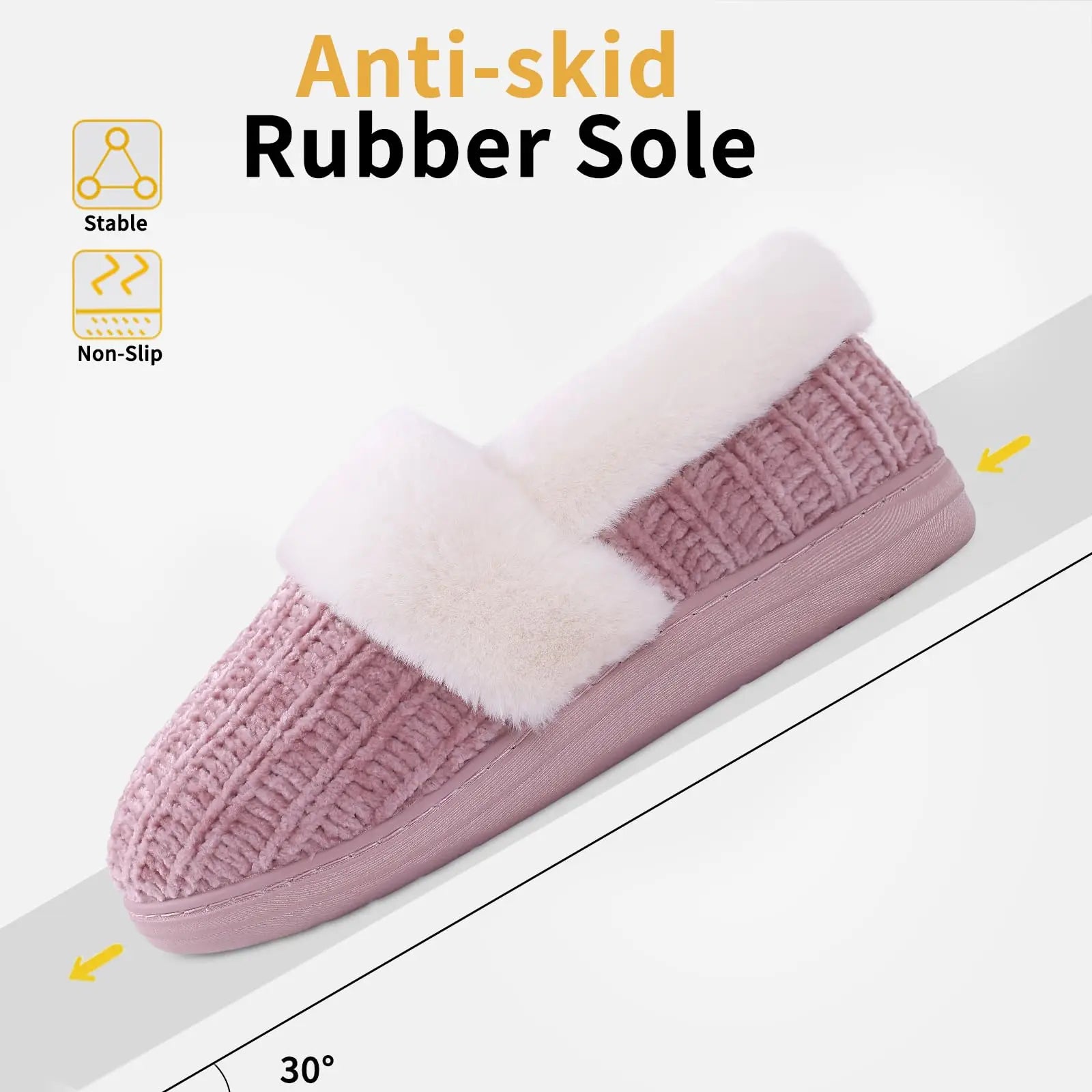 Comwarm Winter Knit Fur Slippers - Soft & Cozy