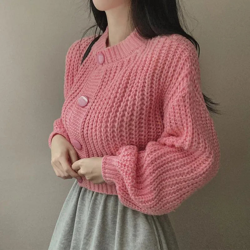 Fall Winter Women’s Thick Knitted Cardigan