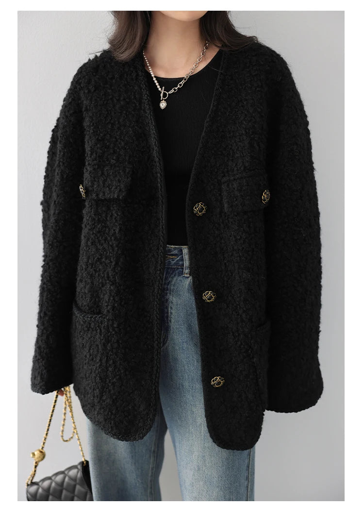 CHIC VEN Women's Woolen Coat - Autumn Winter