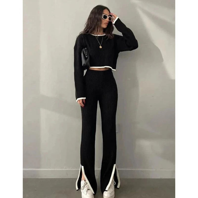 Sweater Flare Pant Set