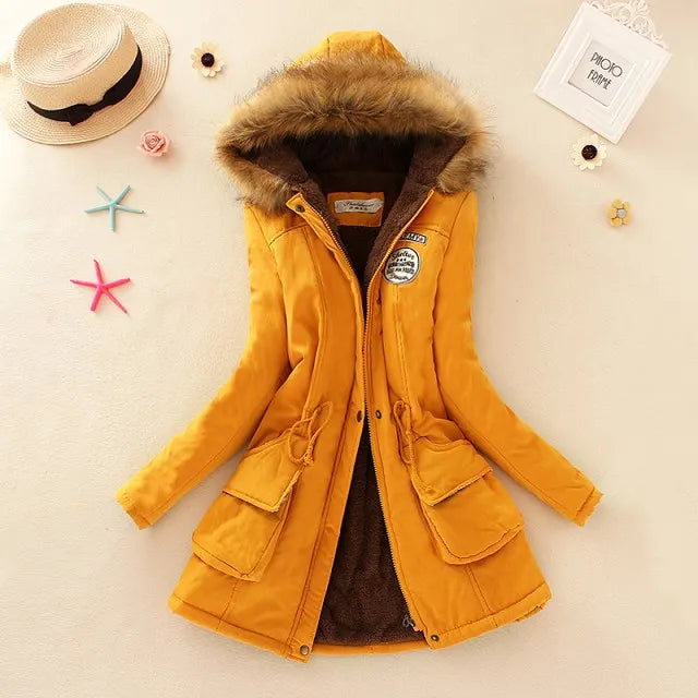 Autumn Winter Women’s Hooded Slim Coat