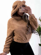 Switch Autumn Winter Bear Ears Plush Sweatshirt 1 image