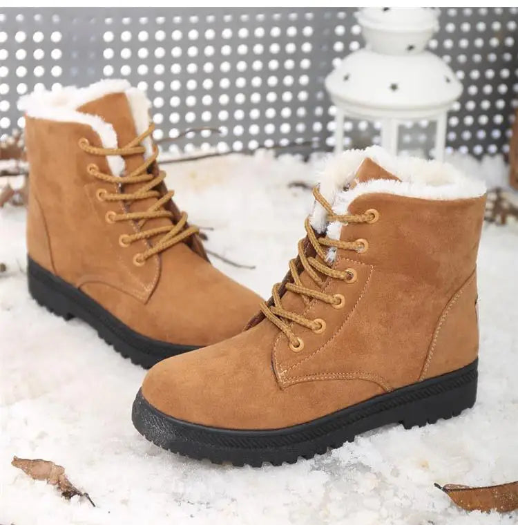 Cozy Snow Plush Platform Boots for Women