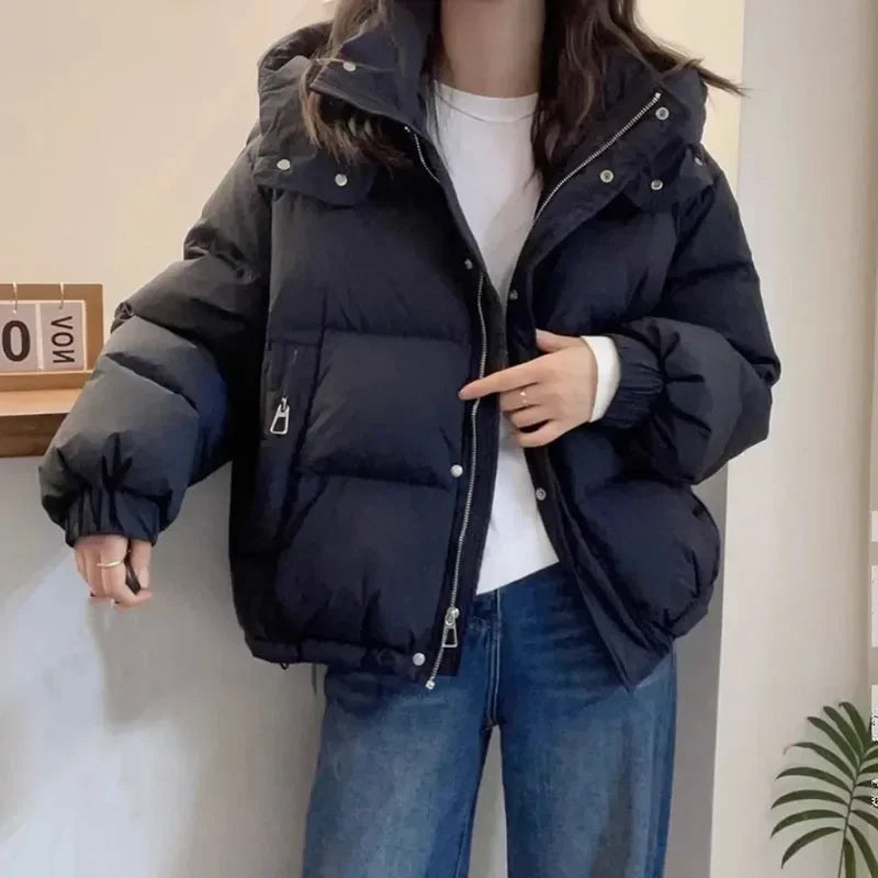 Women's Korean Style Hooded Parka Jacket