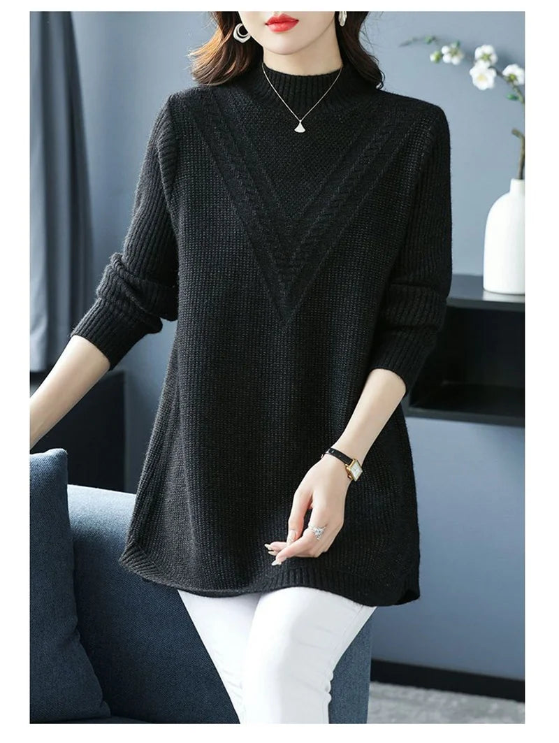 Large Size Women's Autumn Winter High-End Wool Sweater