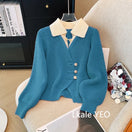 Switch Splicing Slim Women’s Knitted Cardigan 3 image