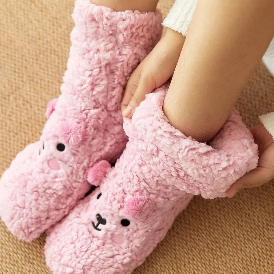 Women's Plush Non-Slip Coral Fleece Floor Socks | Alfadarling