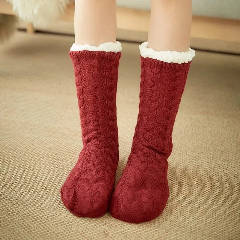 Women's Plush Non-Slip Coral Fleece Floor Socks | Alfadarling