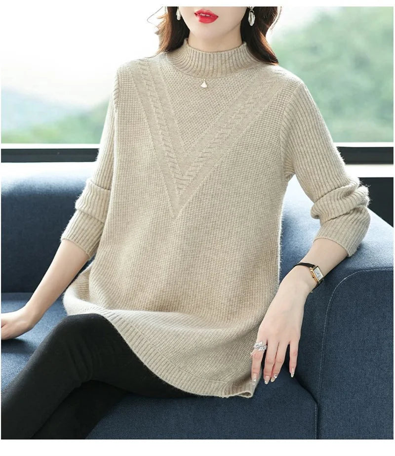 Large Size Women's Autumn Winter High-End Wool Sweater