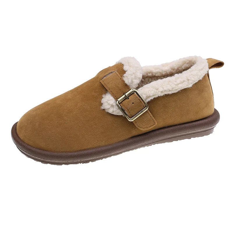 Autumn Winter Women’s Plush Flat Moccasins