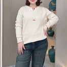 Switch Women&#39;s V-Neck Knitted Sweater - Slimming &amp; Stylish 1 image