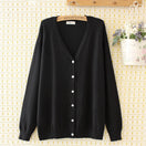 Switch Plus Size V-Neck Long Sleeve Knitted Cardigan 2 image