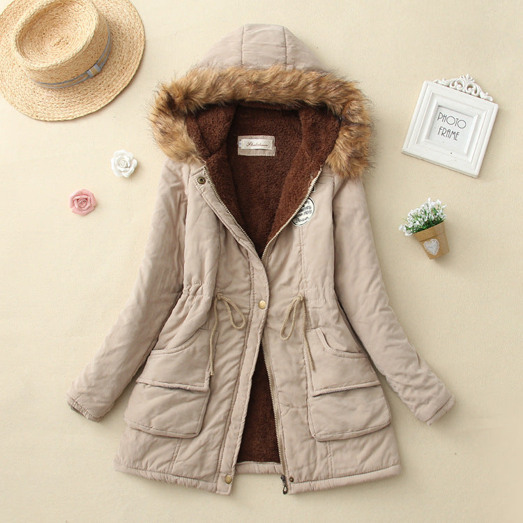 Autumn Winter Women’s Hooded Slim Coat