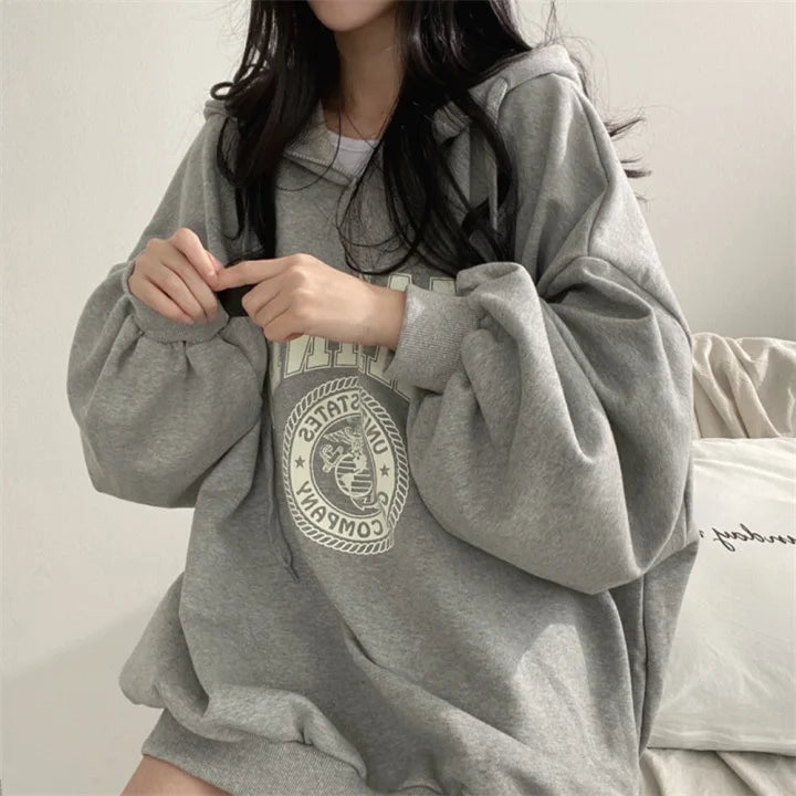 Women's Oversized Zipper Hoodie - Casual Autumn Winter