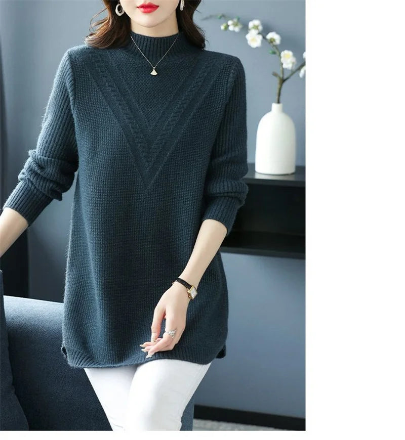 Large Size Women's Autumn Winter High-End Wool Sweater