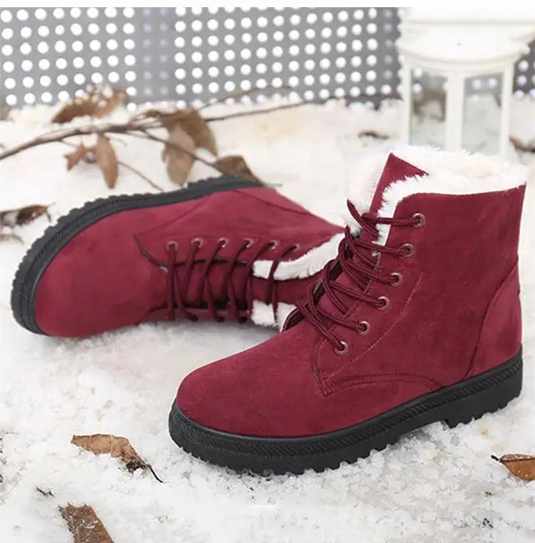 Cozy Snow Plush Platform Boots for Women