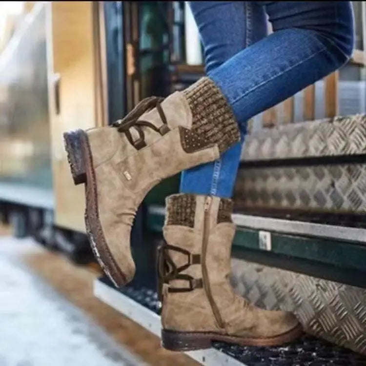 Stylish Mid-Calf Suede Winter Boots for Women