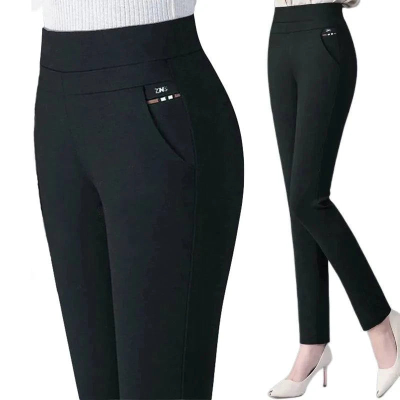 Spring Winter Fleece-Lined Skinny Pencil Pants