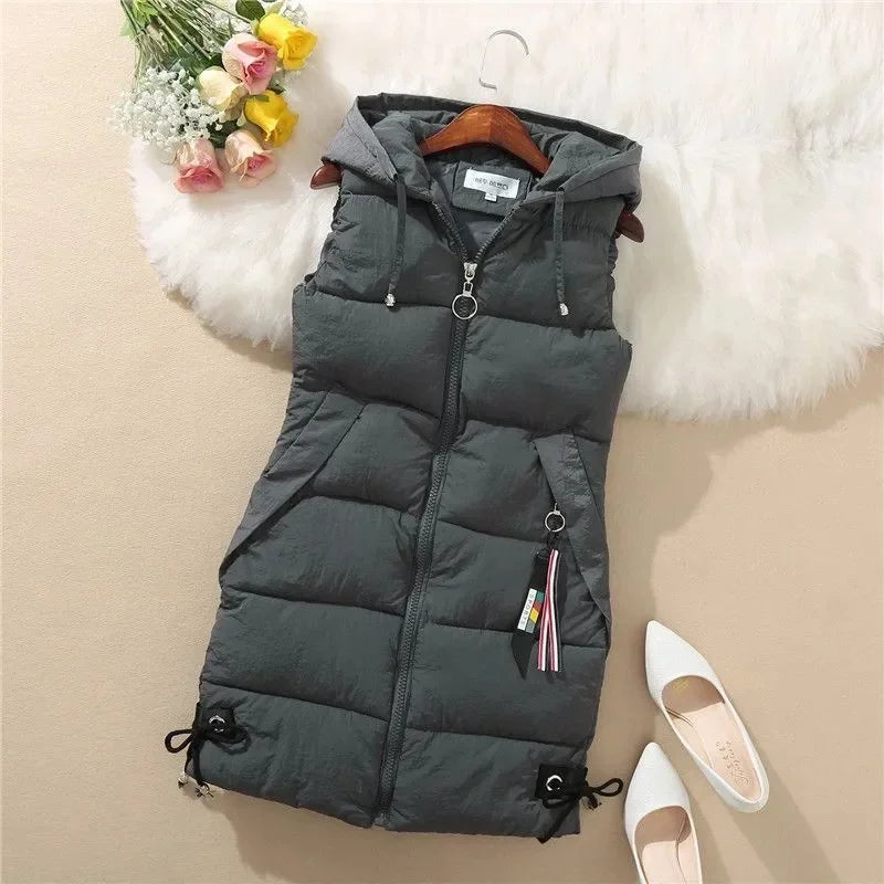 Women's Hooded Puffer Vest – Winter Warmth & Style