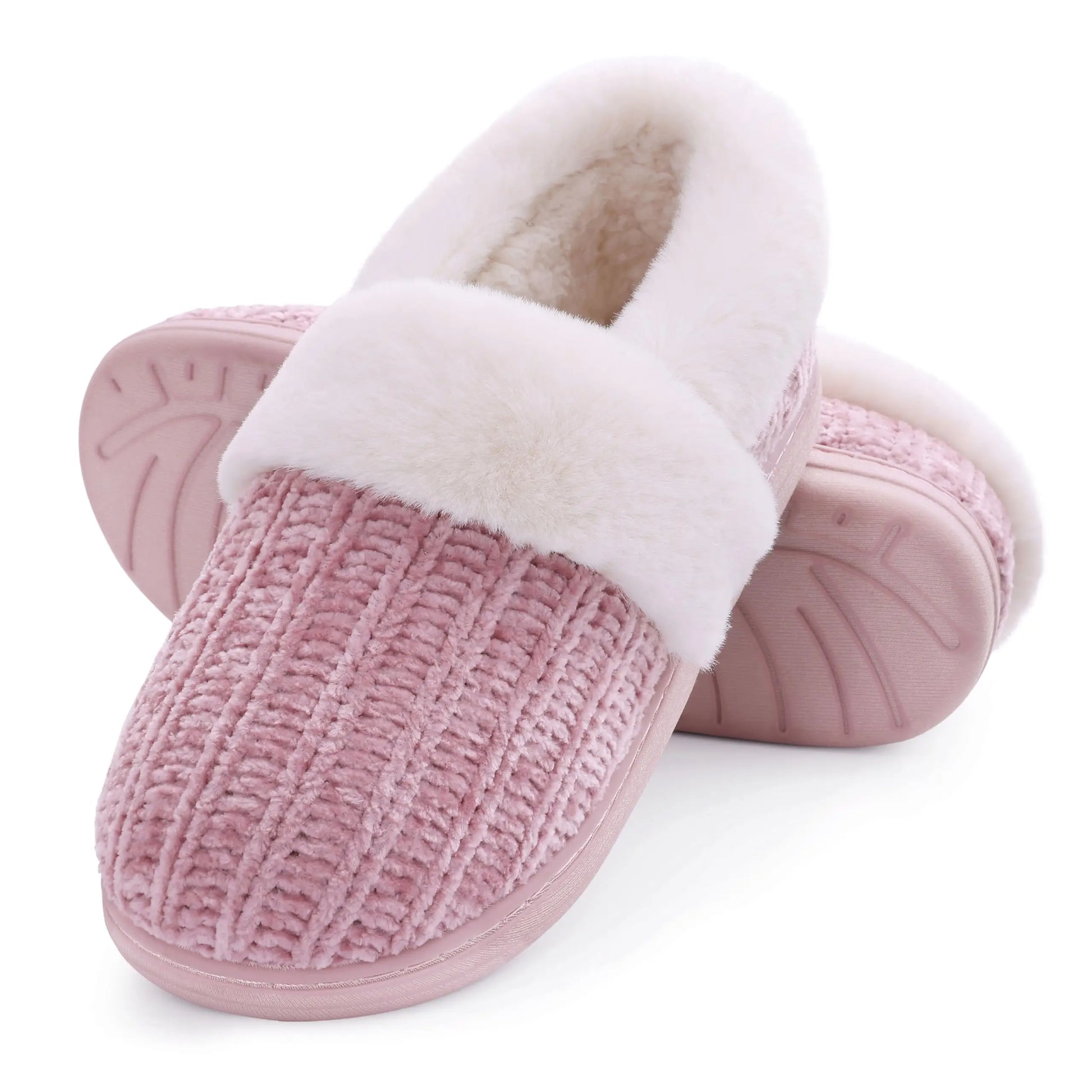 Comwarm Winter Knit Fur Slippers - Soft & Cozy