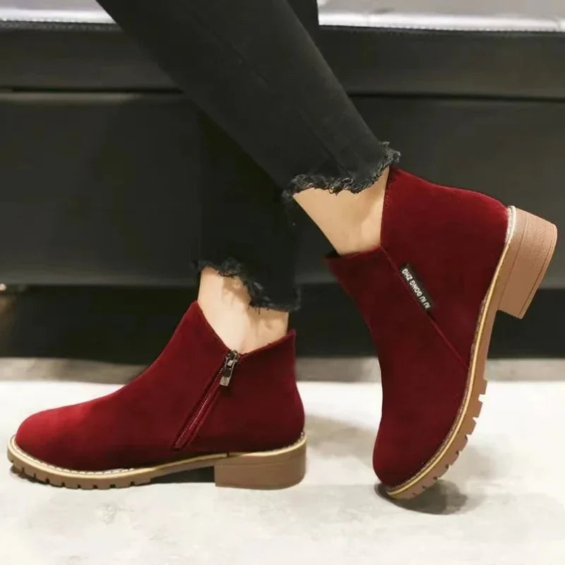 Autumn Winter Low Heel Ankle Boots for Women