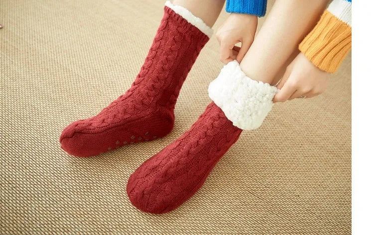 Women's Plush Non-Slip Coral Fleece Floor Socks | Alfadarling