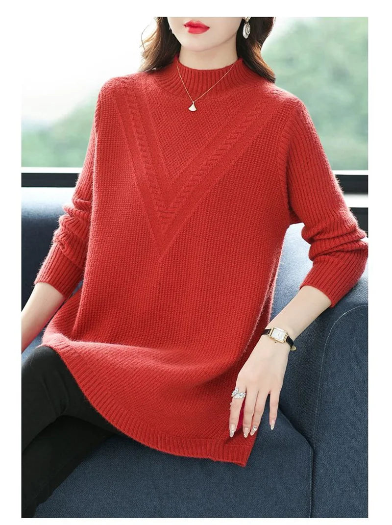 Large Size Women's Autumn Winter High-End Wool Sweater