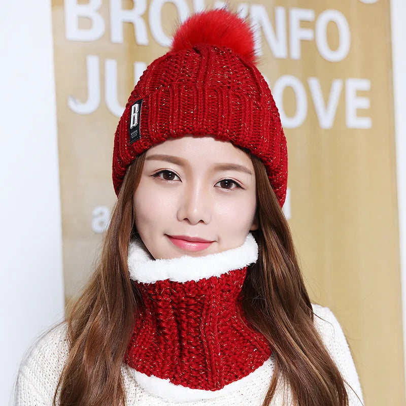 Brand Winter Knitted Scarf & Hat Set