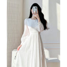 Switch Elegant Lace Long Sleeve White Midi Dress 2 image