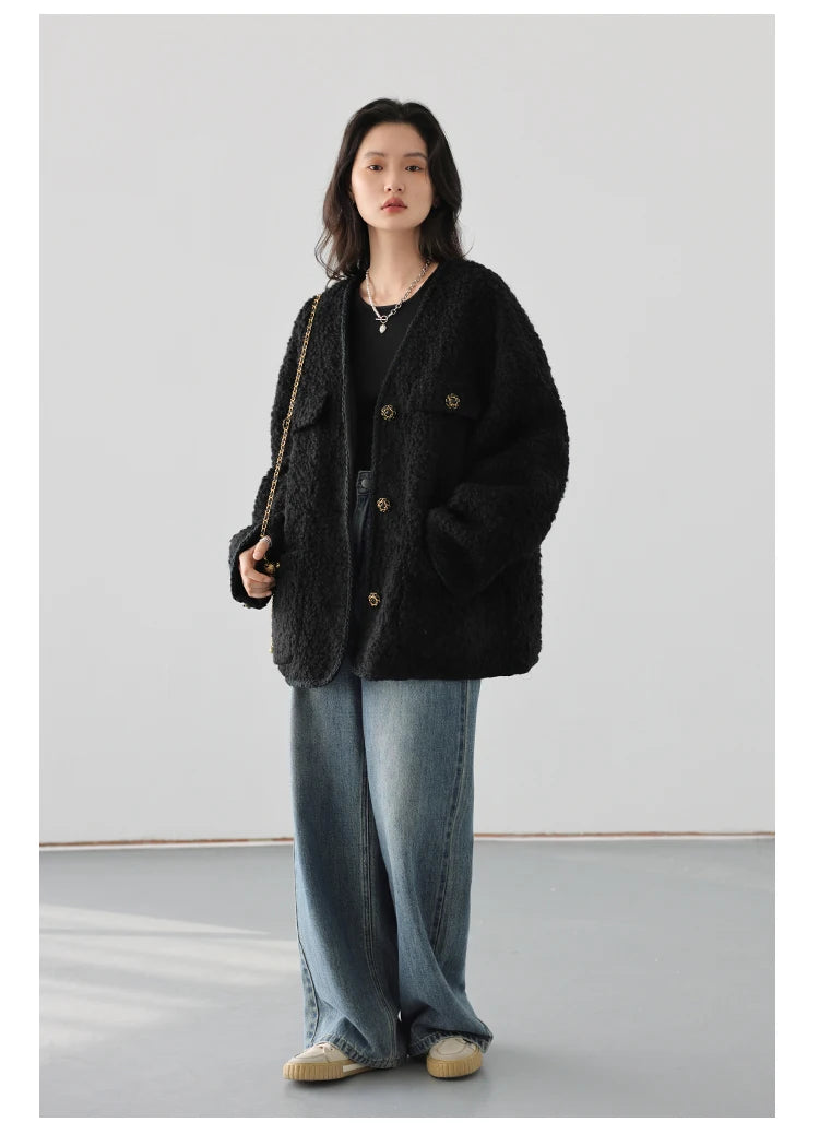 CHIC VEN Women's Woolen Coat - Autumn Winter