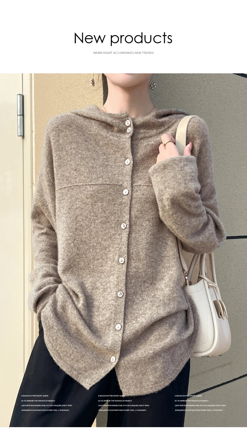 Fall/Winter  Women's Pure Wool Cardigan