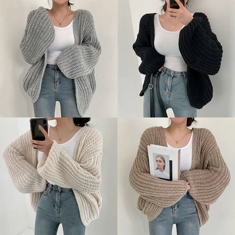 Korean Style Sweater Jacket - Autumn & Winter V-neck