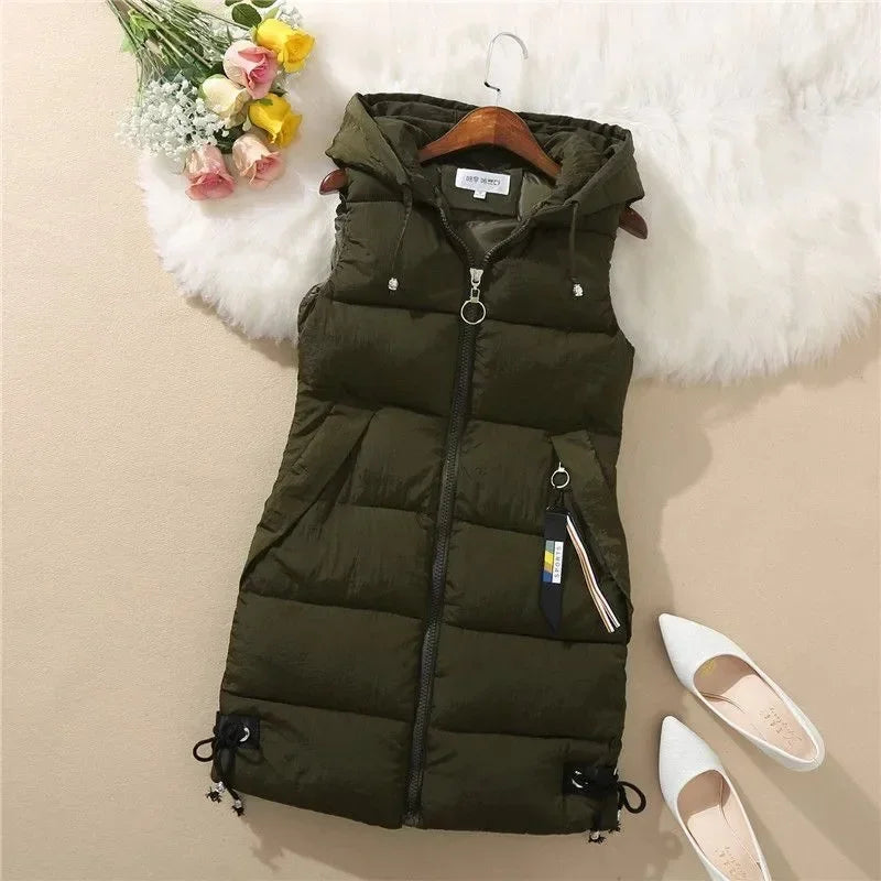 Women's Hooded Puffer Vest – Winter Warmth & Style