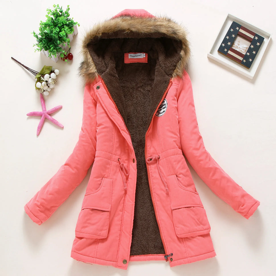 Spring Autumn Winter Jacket Thick Warm Hooded Parka