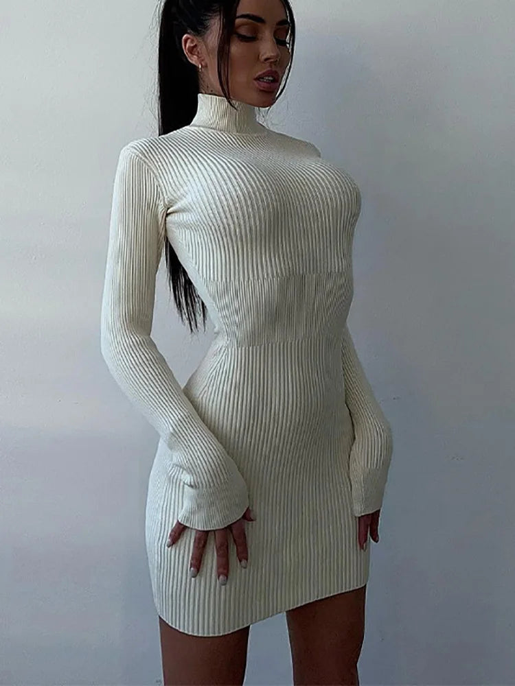 Chic Hollow Sweater Bodycon Dress | Alfadarling